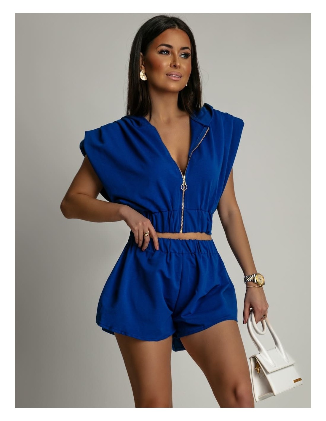 Summer sports set with a hood, cornflower blue FI611 - Online store - Boutique